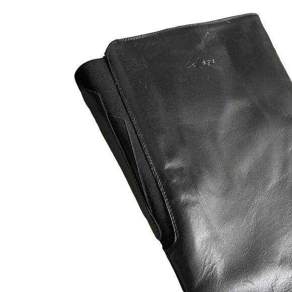 COLLEGE Black Leather Waterproof Winter Lined Snow Tall Boots Heel 10 - Picture 6 of 11